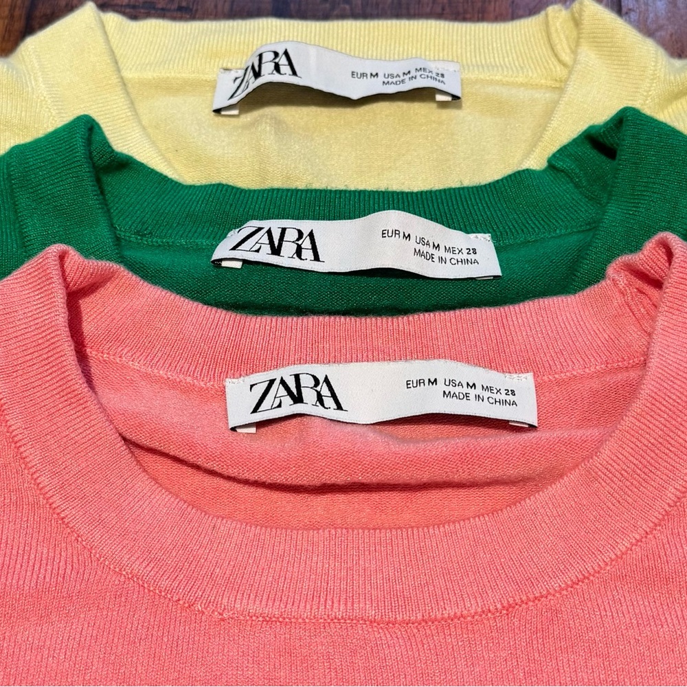 Zara Women's basic knit Colorful Sweater Bundle